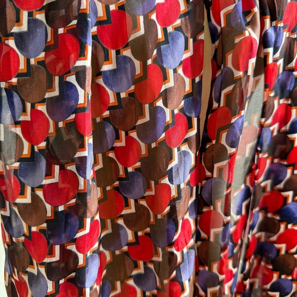 J. Garcia Ltd Edition Women's 100% Silk Scarf Red Brown Purple 65" x 13.5" - Picture 6 of 8